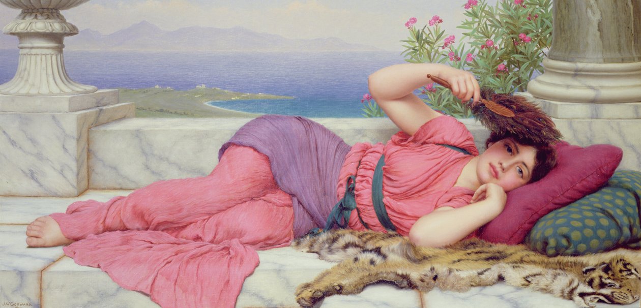 Odpoczynek w południe, 1910 autorstwa John William Godward