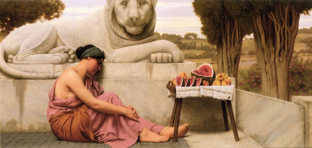 Sprzedawca owoców autorstwa John William Godward