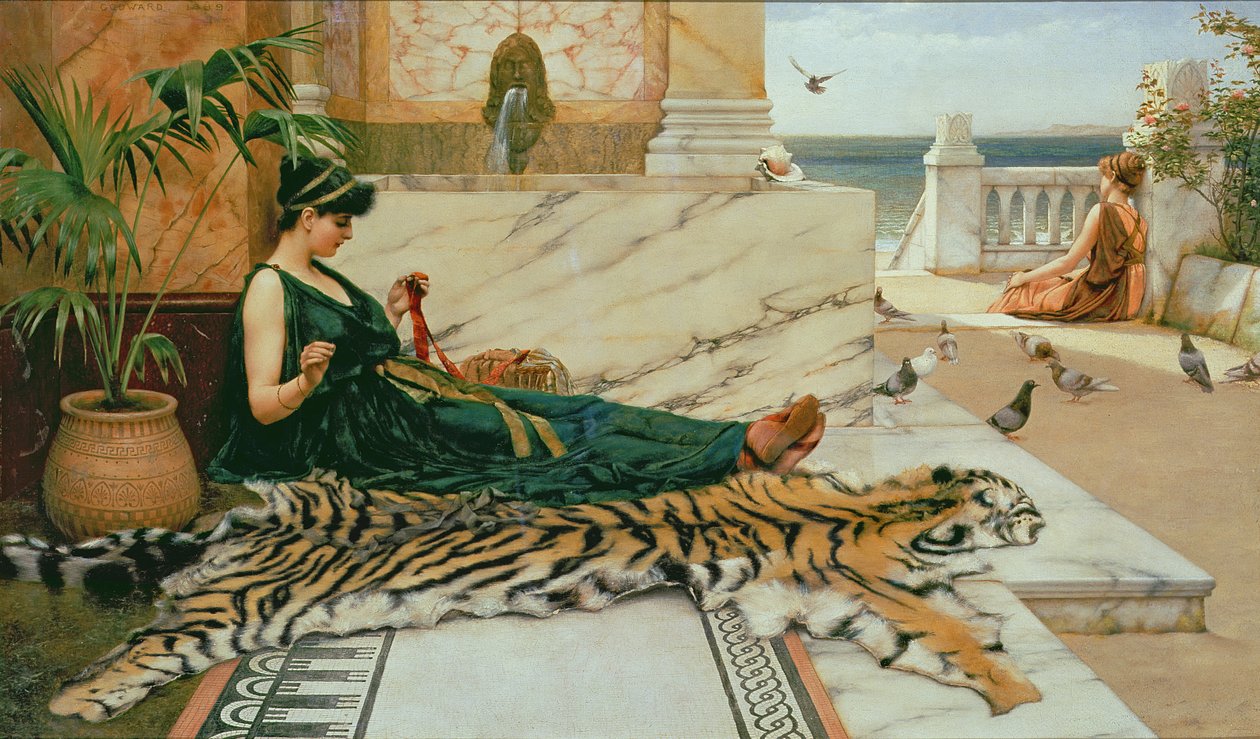 Tygrysia skóra, ok. 1895 autorstwa John William Godward