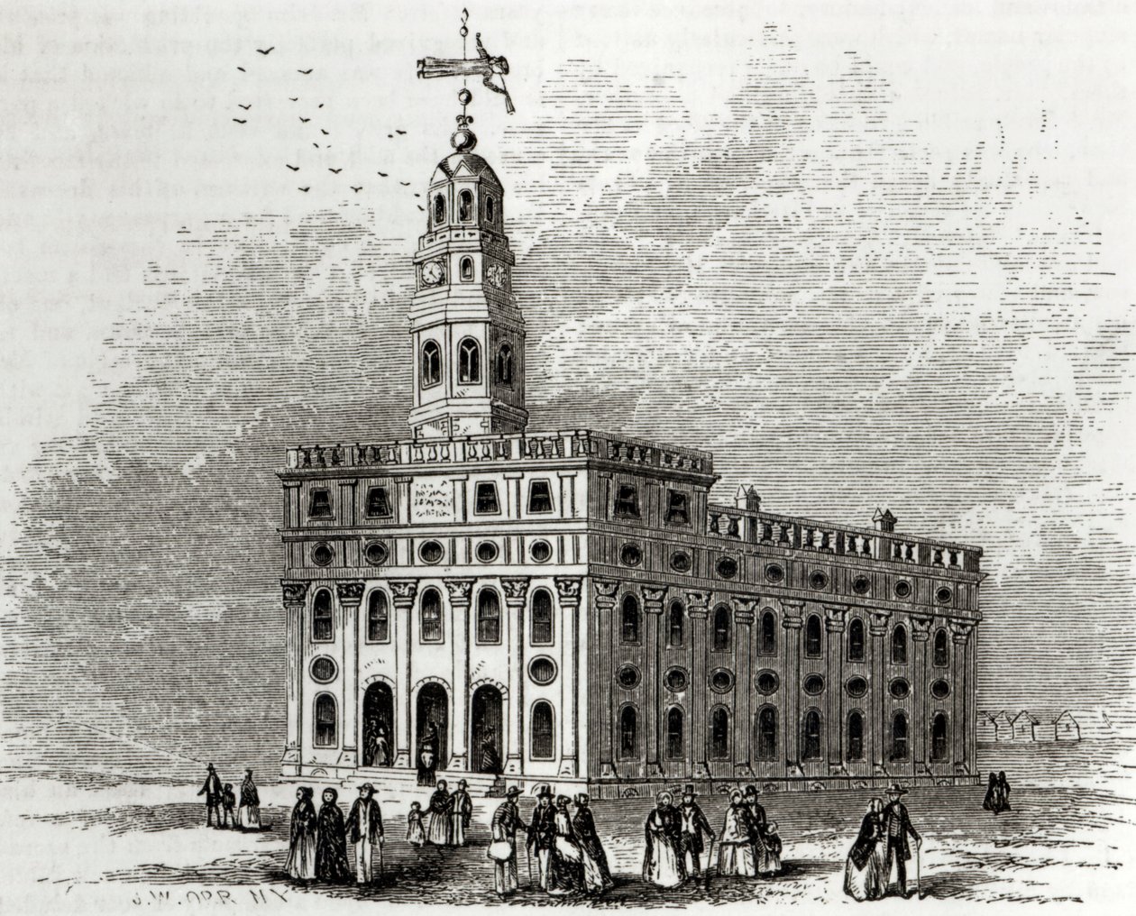 Świątynia Nauvoo, Illinois , 1854 autorstwa John William Orr