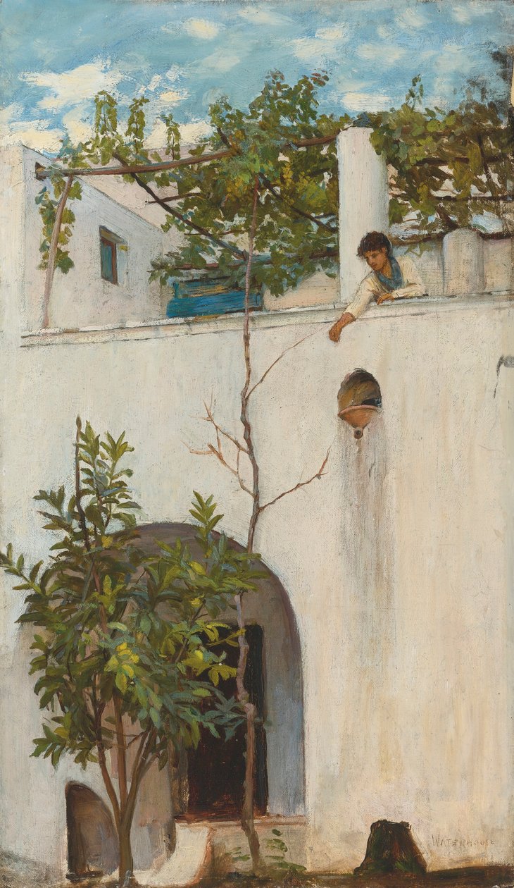 Pani na balkonie, Capri autorstwa John William Waterhouse