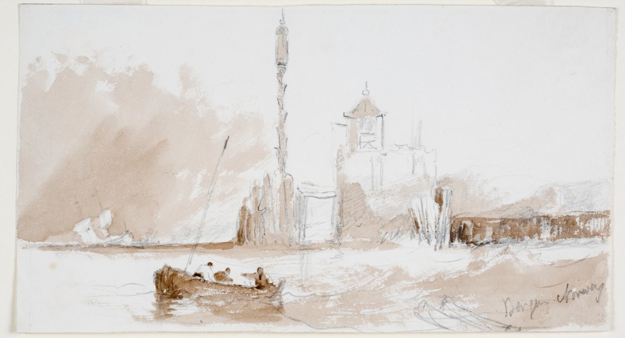 Bergen, Norwegia (ołówek i akwarela na papierze) autorstwa John Wilson Carmichael