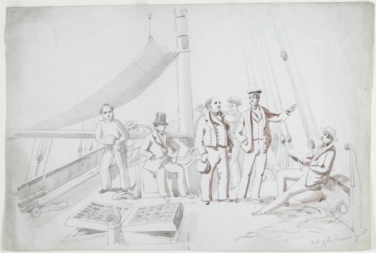 Pokład jachtu Marina autorstwa John Wilson Carmichael