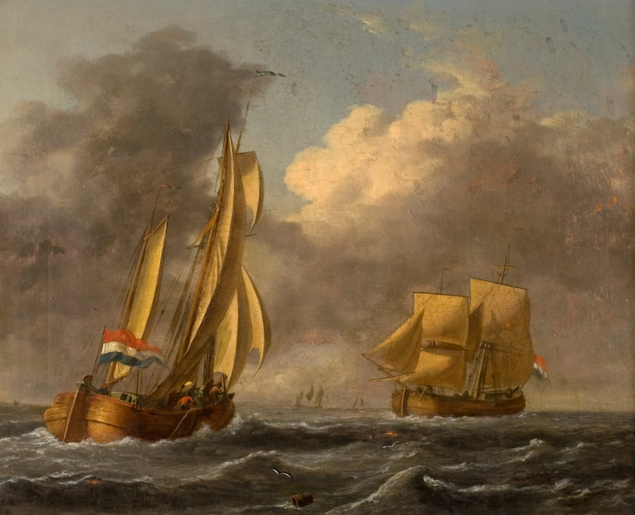 Holenderskie galioty u wybrzeży autorstwa John Wilson Carmichael