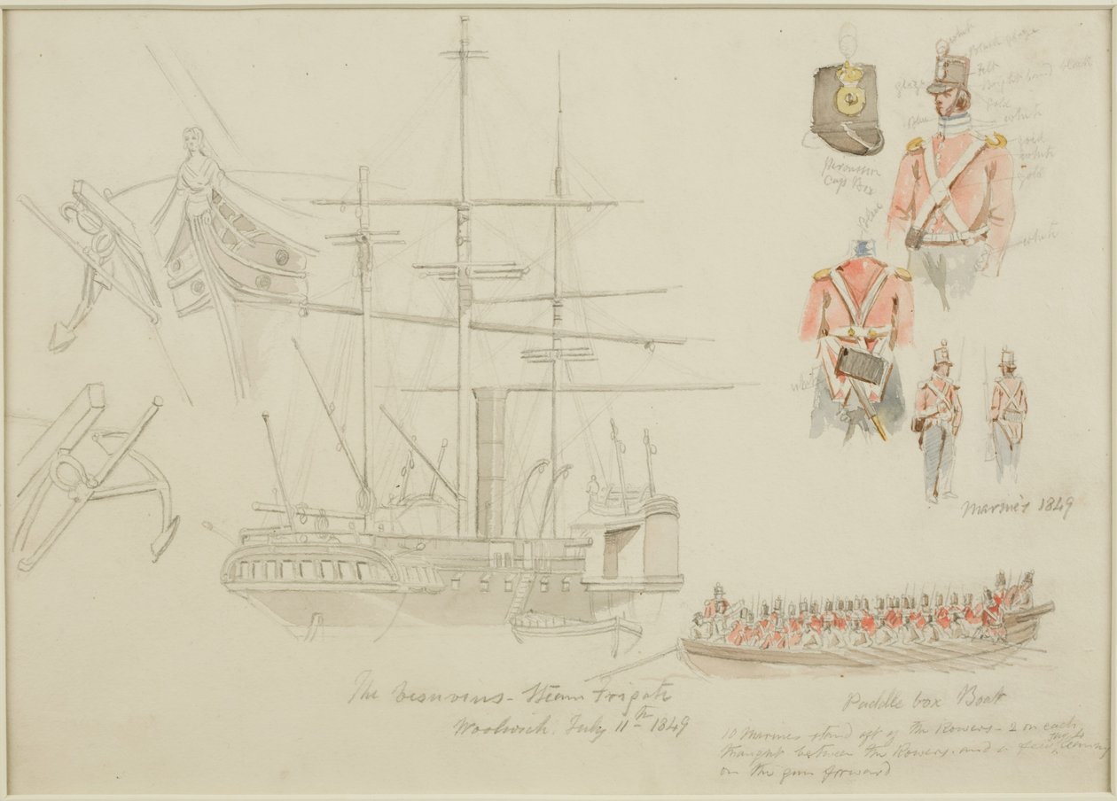 Studia w Woolwich (ołówek i akwarela na papierze) autorstwa John Wilson Carmichael