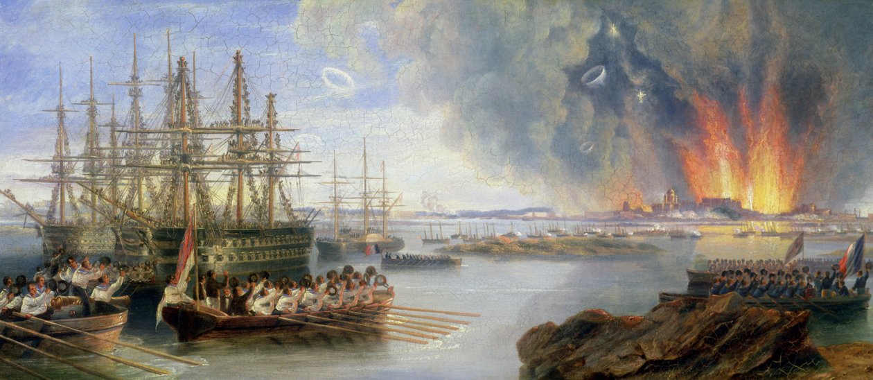 Bombardowanie Sewastopola, 1858 autorstwa John Wilson Carmichael