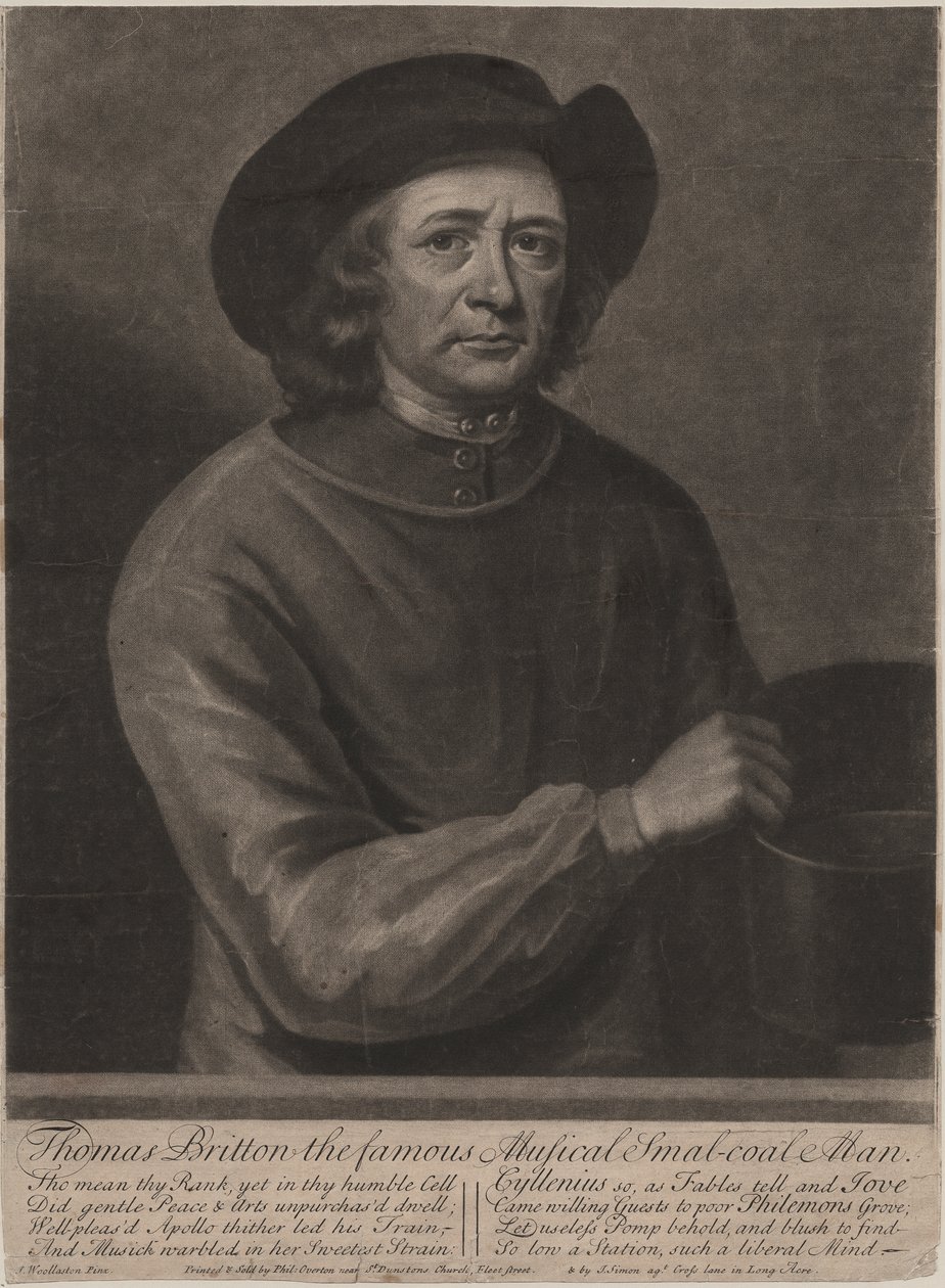 Thomas Britton, rytowany przez Johna Simona (1675-1751), 1703 (mezzotinta) autorstwa John Wollaston