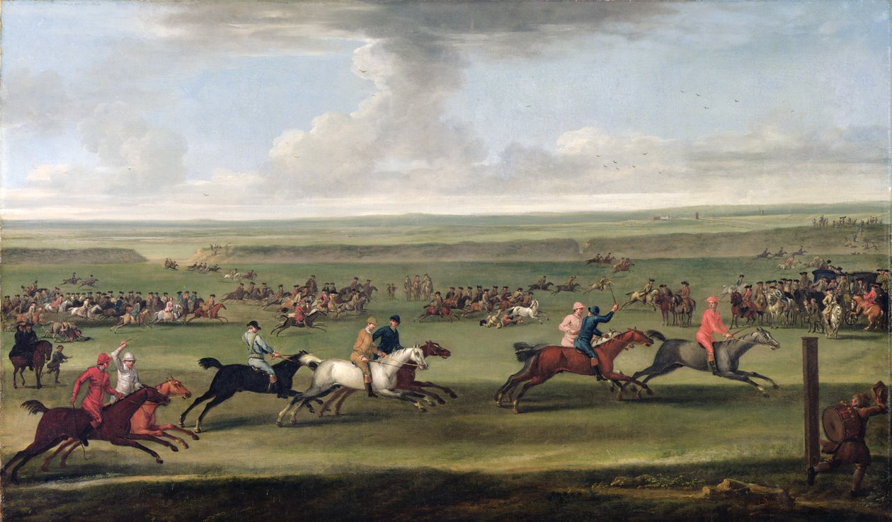 Wyścig na torze radiolatarni w Newmarket, ok. 1750 autorstwa John Wootton