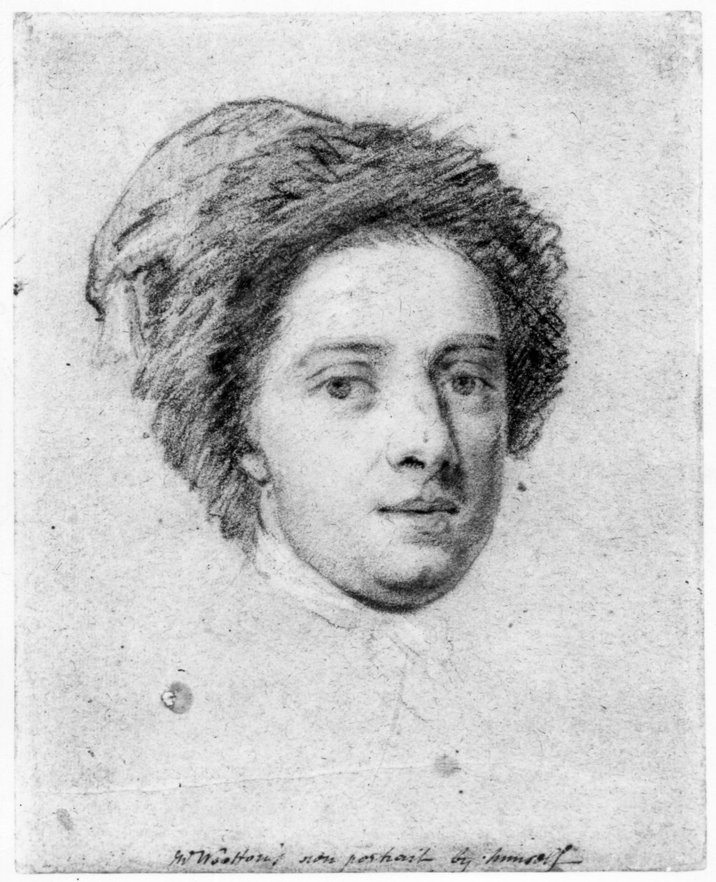 Autoportret (węgiel na papierze) autorstwa John Wootton