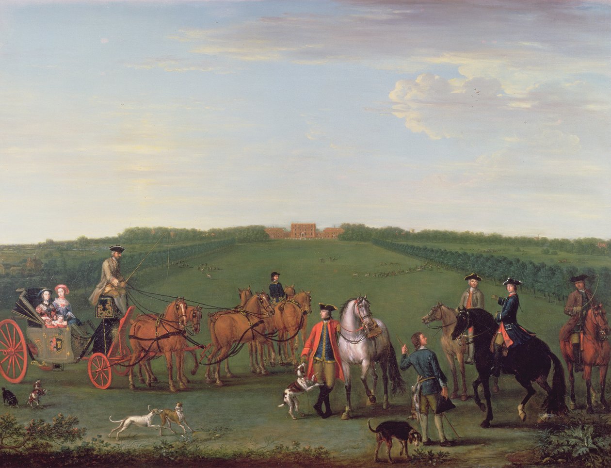 Rodzina i przyjaciele Beauchamp-Proctor w Langley Park, Norfolk, 1749 autorstwa John Wootton