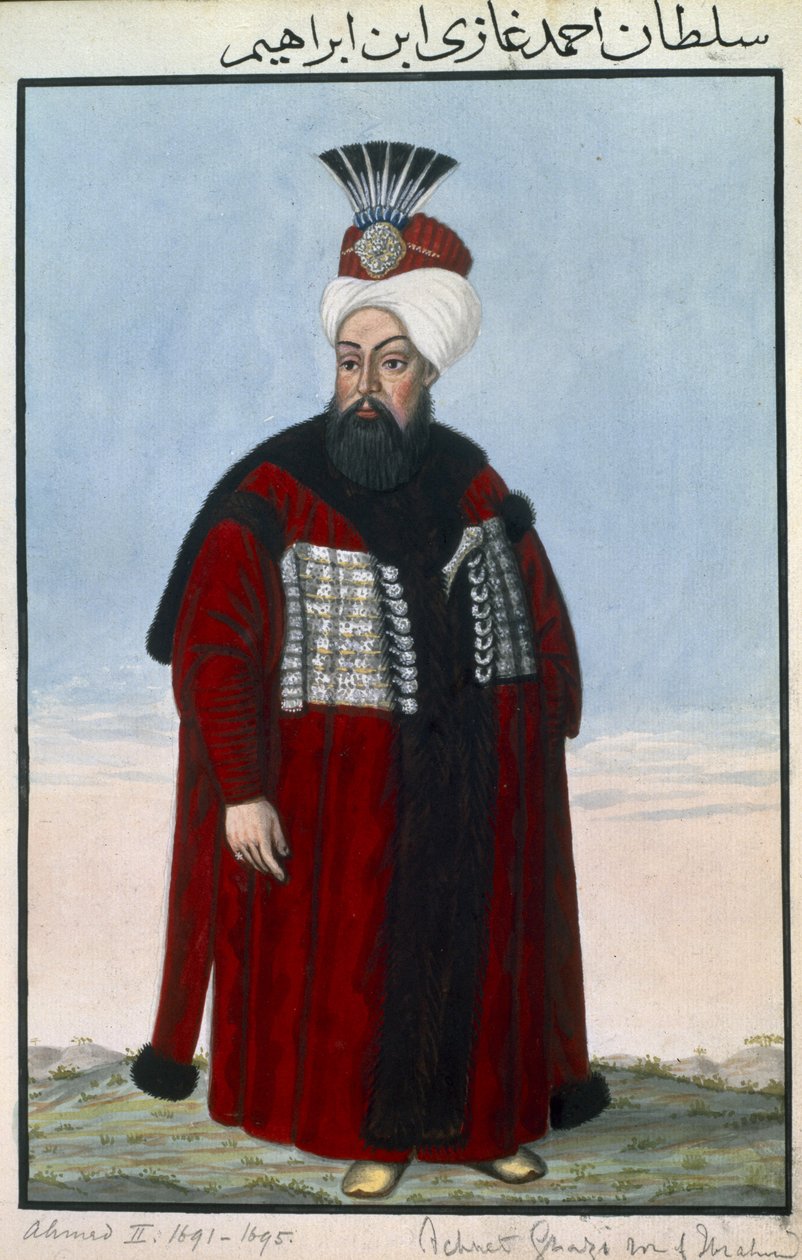 Ahmed II (1642-95) Sułtan 1691-95, z „Seria portretów cesarzy Turcji”, 1808 autorstwa John Young