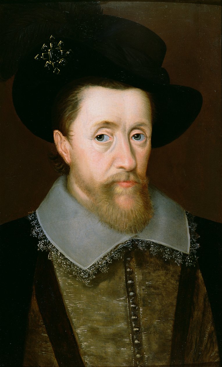 Portret Jakuba VI Szkocji i I Anglii (1566-1625) autorstwa John de Critz