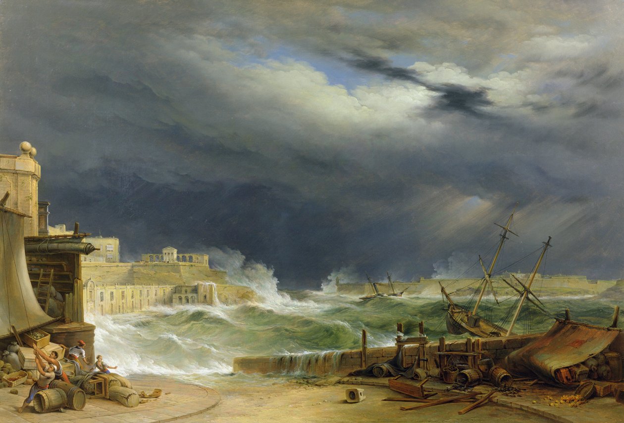 Burza, Malta, 1850 autorstwa John or Giovanni Schranz