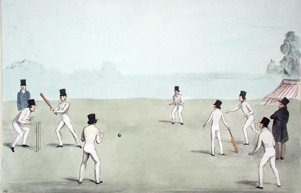 Vacation Amusement, No. 3 (Cricket - A Long Innings) (HB Sketches No. 653) opublikowany 3 października 1840 (kolor lito) autorstwa John  Doyle