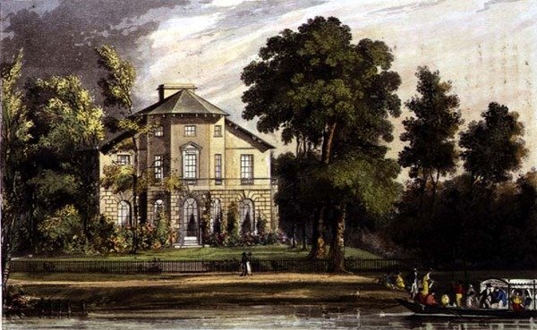 Willa pani Palmer, Richmond, z „Repozytorium Sztuki” Ackermanna autorstwa John (after) Gendall