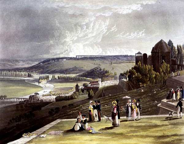 St. Germain, z „Widoki na Sekwanę”, rycina Daniel Havell (1785-1826) wyd. R. Ackermann (1764-1834) 1821 (kolor lito) autorstwa John (after) Gendall