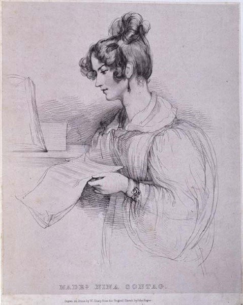 Mademoiselle Nina Sontag, grawerowane przez Williama Sharpa (1803-75) autorstwa John (after) Hayter