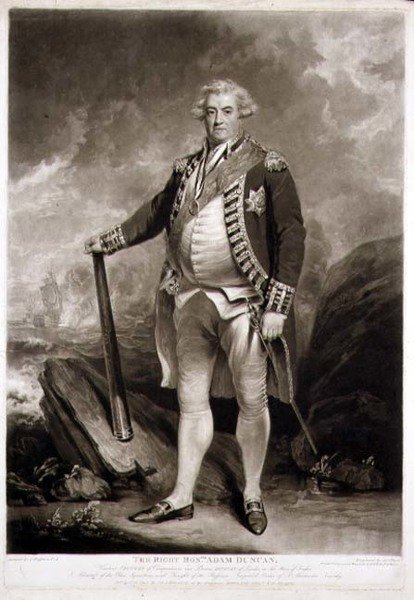 Portret Adama, wicehrabiego Duncana (1731-1804) Admirała Błękitnej Eskadry, grawerowany przez Jamesa Warda (1769-1859) 1798 (rycina mezzotinta) autorstwa John (after) Hoppner