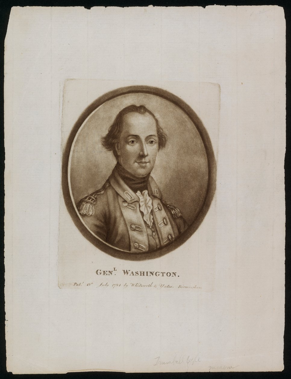 Portret generała [Jerzego] Waszyngtona (rycina) autorstwa John (after) Trumbull