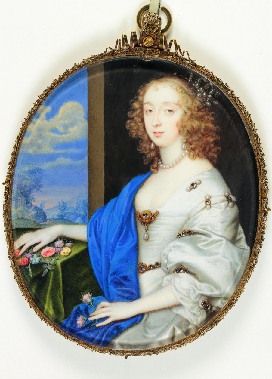 Lady Mary Villiers, księżna Lennox i Richmond (akwarela na welinie) autorstwa John (attr. to) Hoskins
