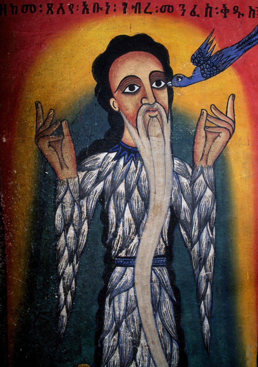 Fresk w kościele Najświętszej Marii Panny Syjonu (XVII w.), Aksum (lista światowego dziedzictwa UNESCO) autorstwa Walter Charles Mills