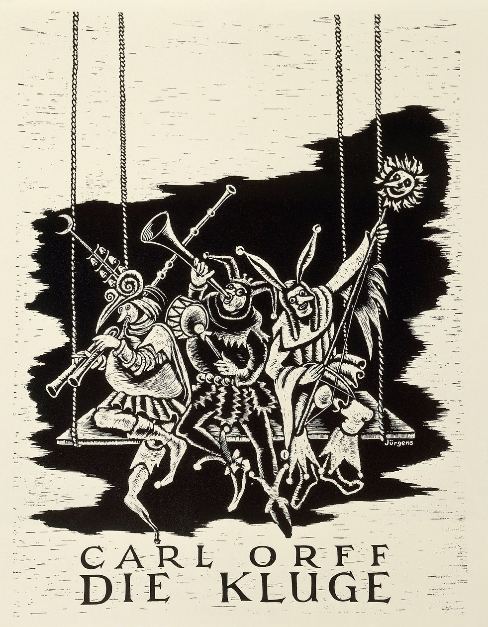 Niemcy, diessen am ammersee, Playbill na premierę Die Kluge (Mądra kobieta) Carla Orffa (1895-1982) we Frankfurcie autorstwa Walter Charles Mills