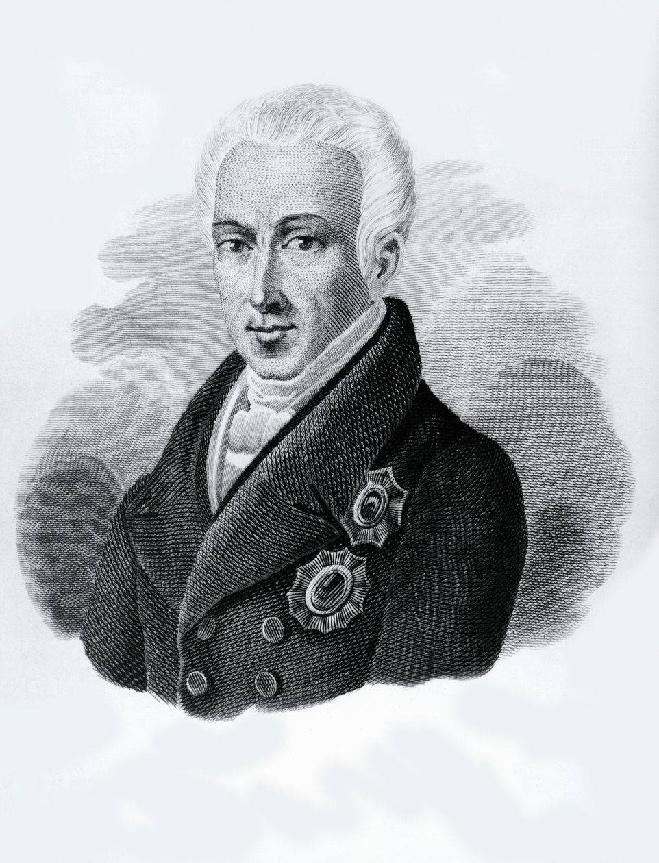 Portret hrabiego Ioannisa Antoniosa Kapodistriasa (1776-1831), prezydenta Republiki Greckiej od 1828 do 1831, grawerowanie autorstwa Walter Charles Mills