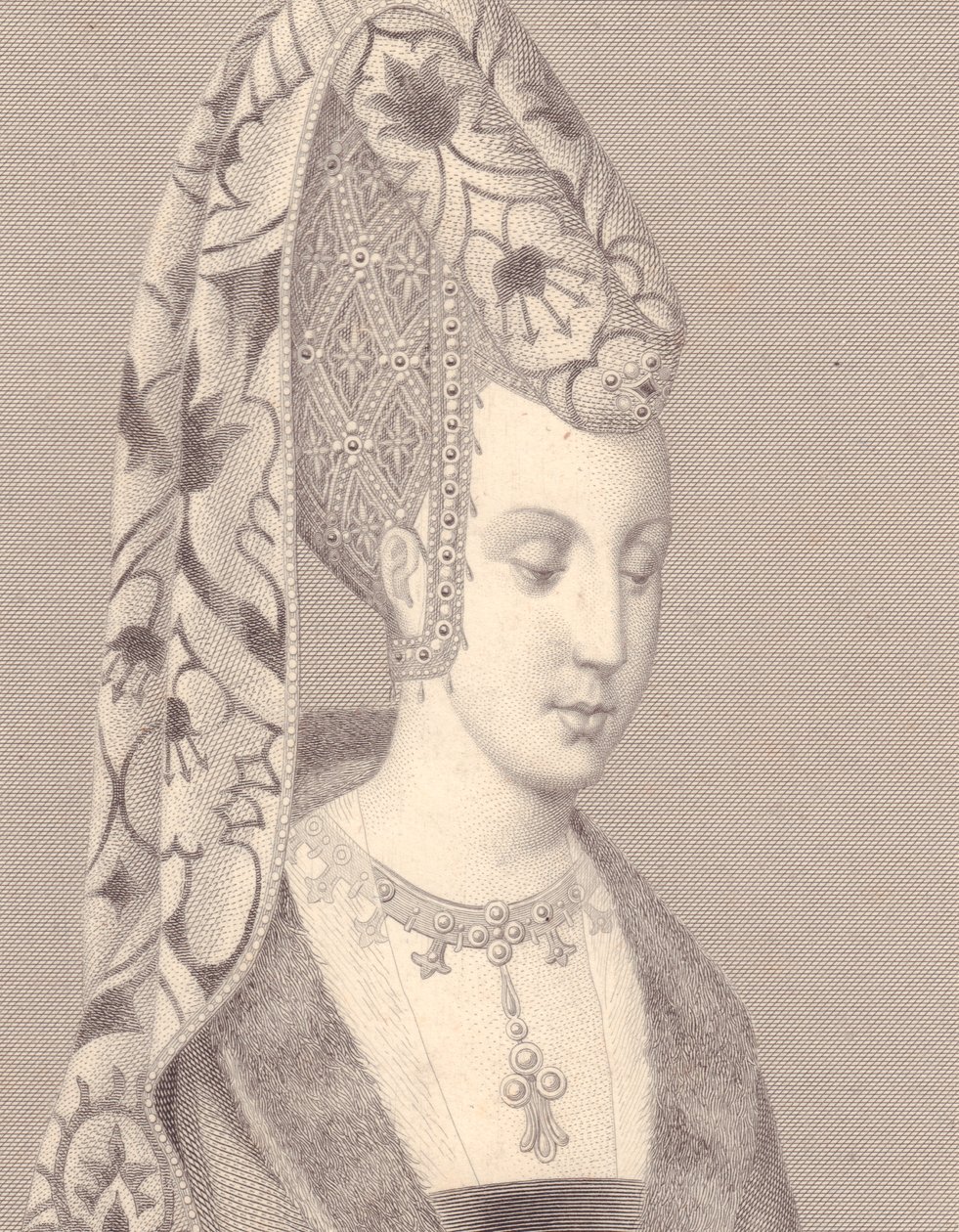 Portret Izabeli lub Izabea z Bawarii-Ingolstadt, królowej Francji autorstwa Walter Charles Mills
