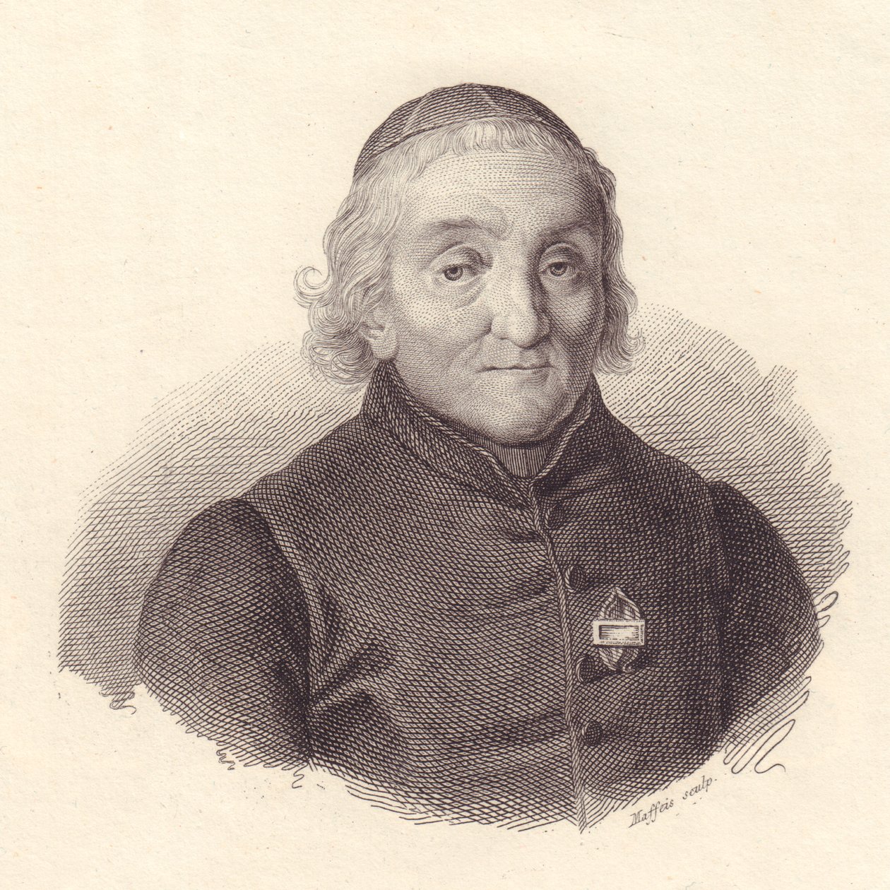 Portret włoskiego teologa Pietro Tamburiniego (1737-1827), miedzioryt autorstwa Maffeis autorstwa Walter Charles Mills