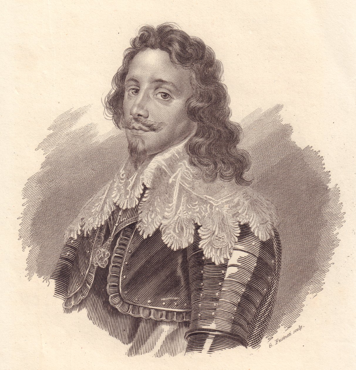 Portret Tomasza Franciszka Sabaudzkiego, księcia Carignano (1596-1656), miedzioryt G Fusinati z obrazu Van Dicka autorstwa Walter Charles Mills