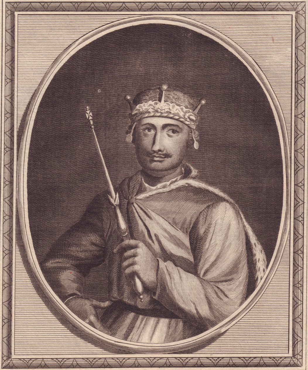 Portret Wilhelma II Anglii (1056-1100), znany również jako Rufus, miedzioryt Johna Goldara (1729-1795) autorstwa Walter Charles Mills