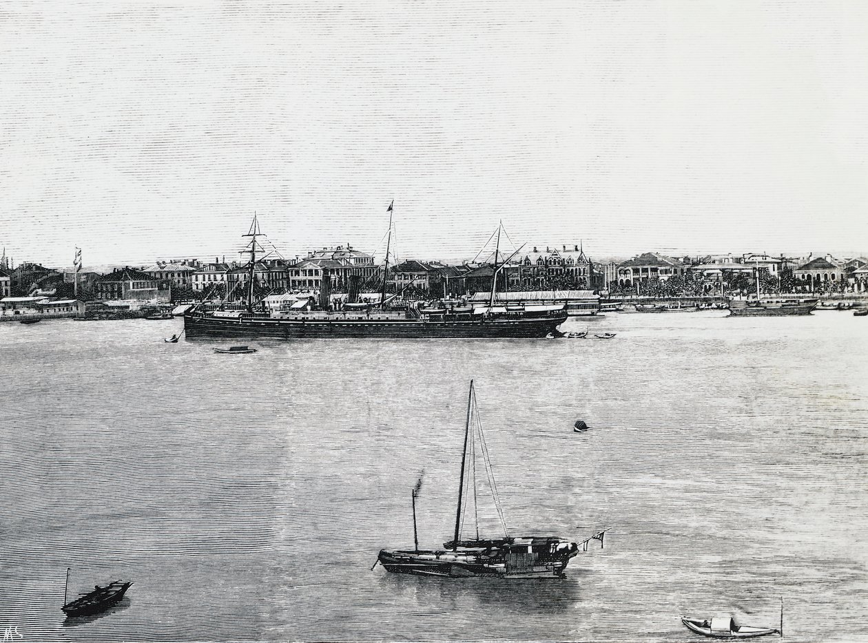 Port w Szanghaju na kilka tygodni przed wybuchem wojny autorstwa Walter Charles Mills