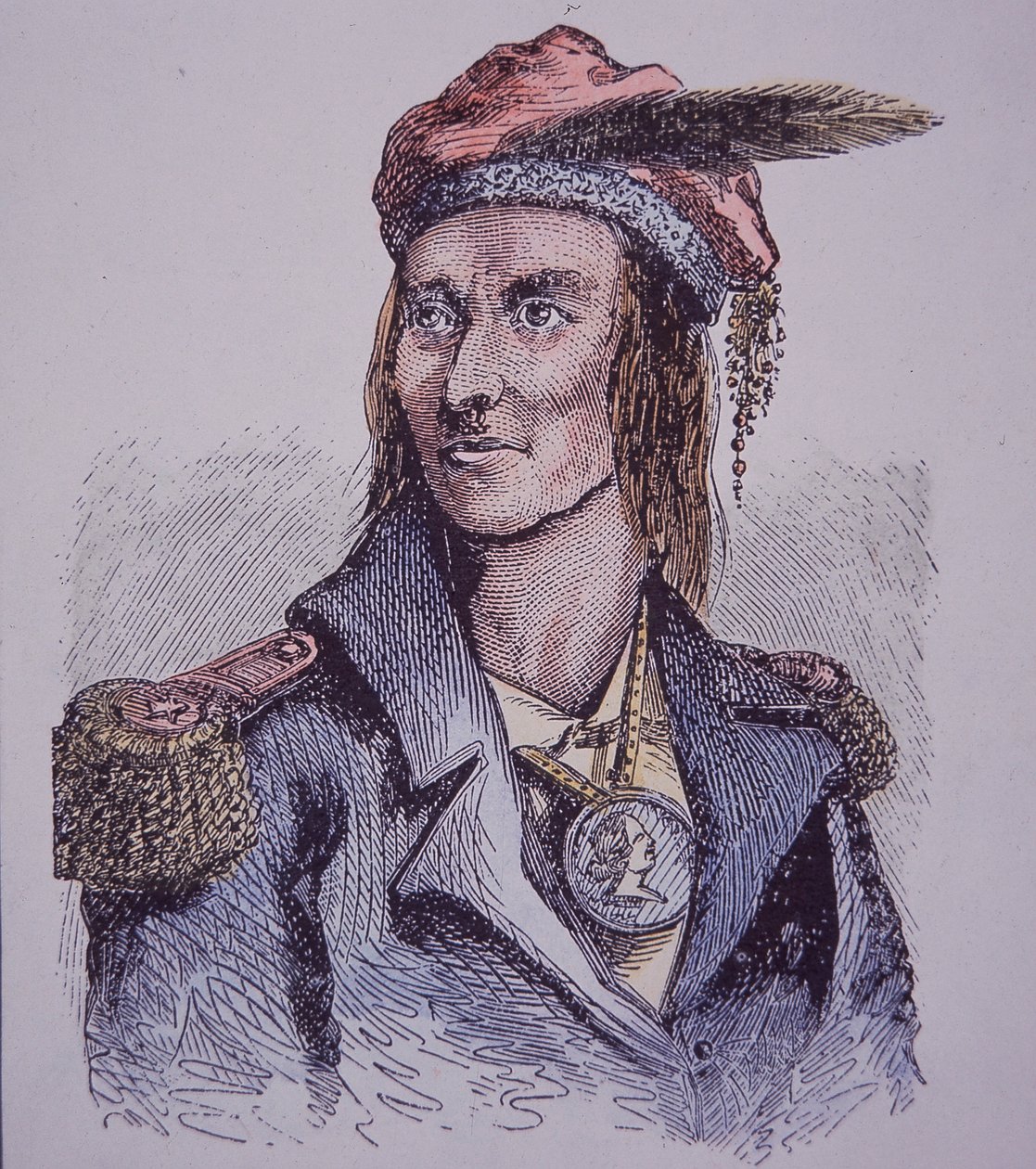 Tecumseh (kolorowy grawerunek) autorstwa Walter Charles Mills