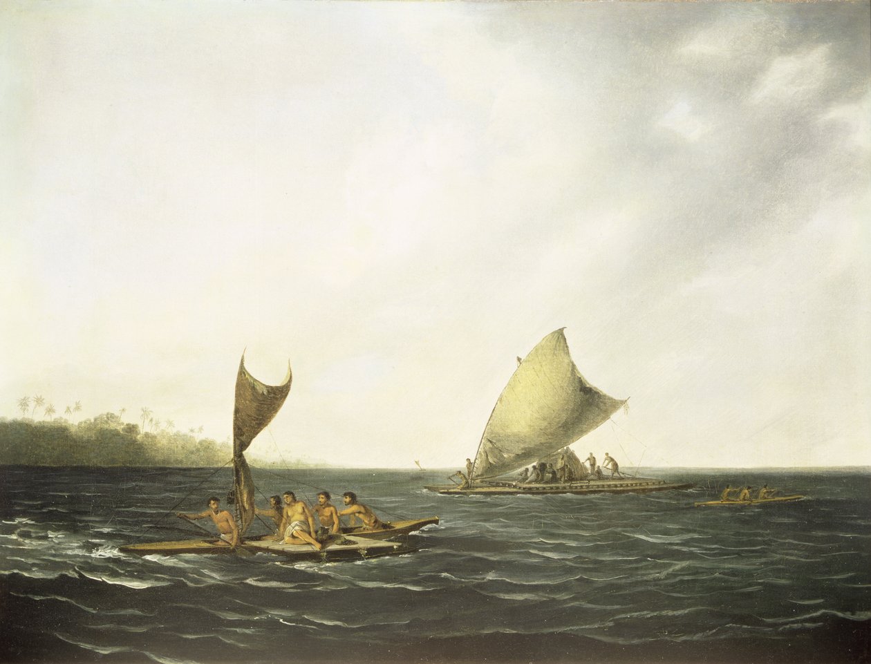 Tonga Canoes (olej na płótnie) autorstwa John (attr. to) Webber