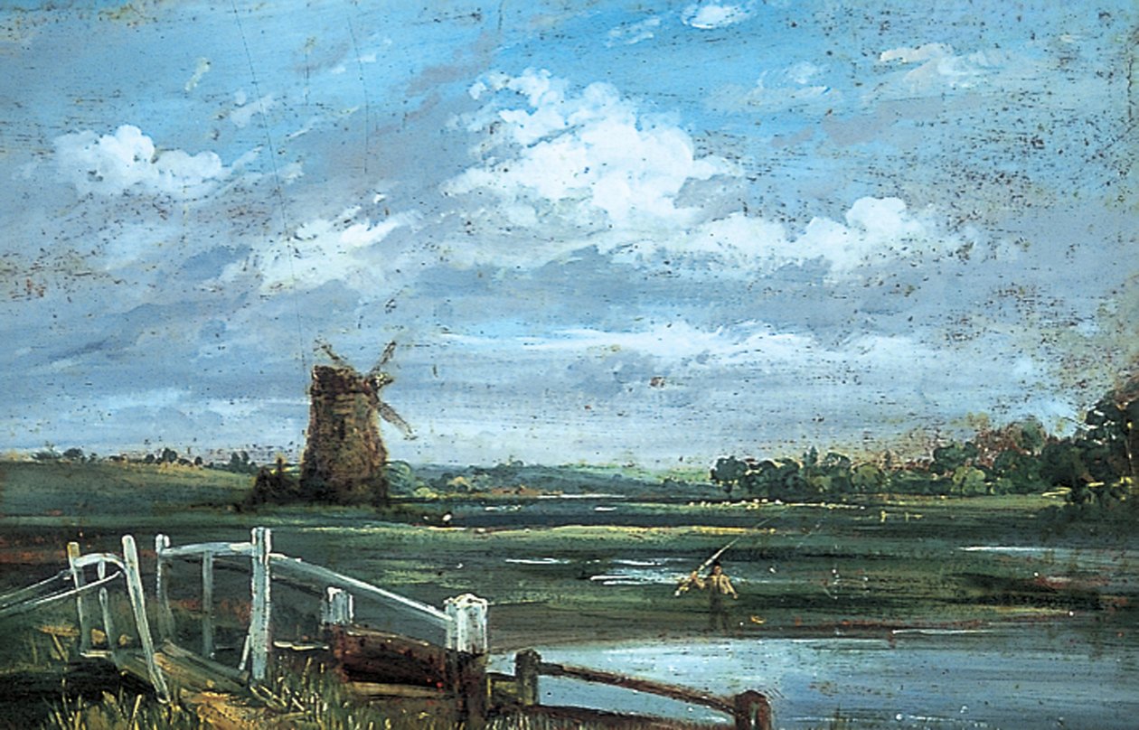 Niedaleko Haddon, Derbyshire (olej na płótnie) autorstwa John (manner of) Constable