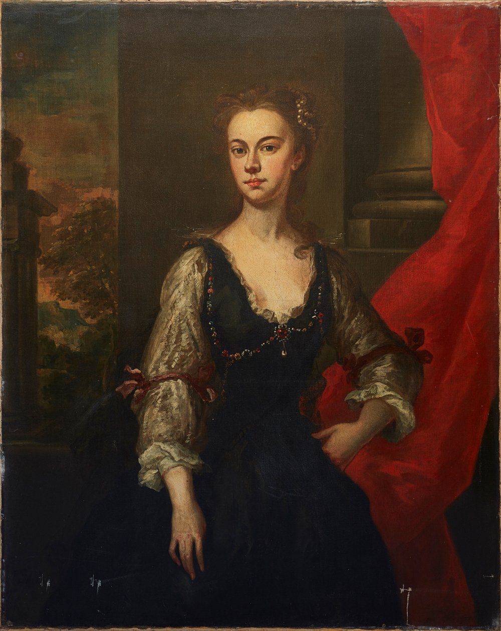 Portret mówi się, że to Elżbieta, hrabina Pembroke (1674-1739) (olej na płótnie) autorstwa John (studio of) Vanderbank