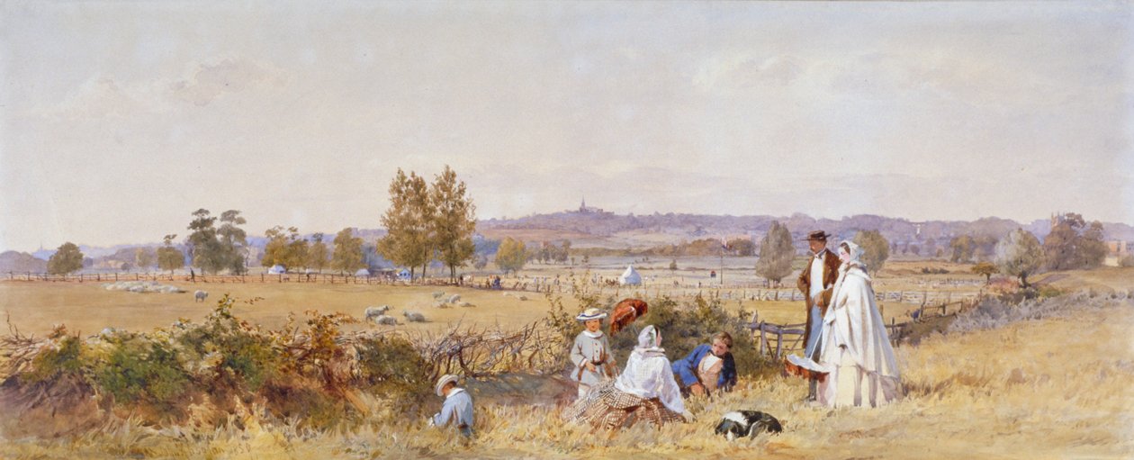 Pola na tyłach więzienia Holloway, Islington, Londyn, 1859 autorstwa John Absolon