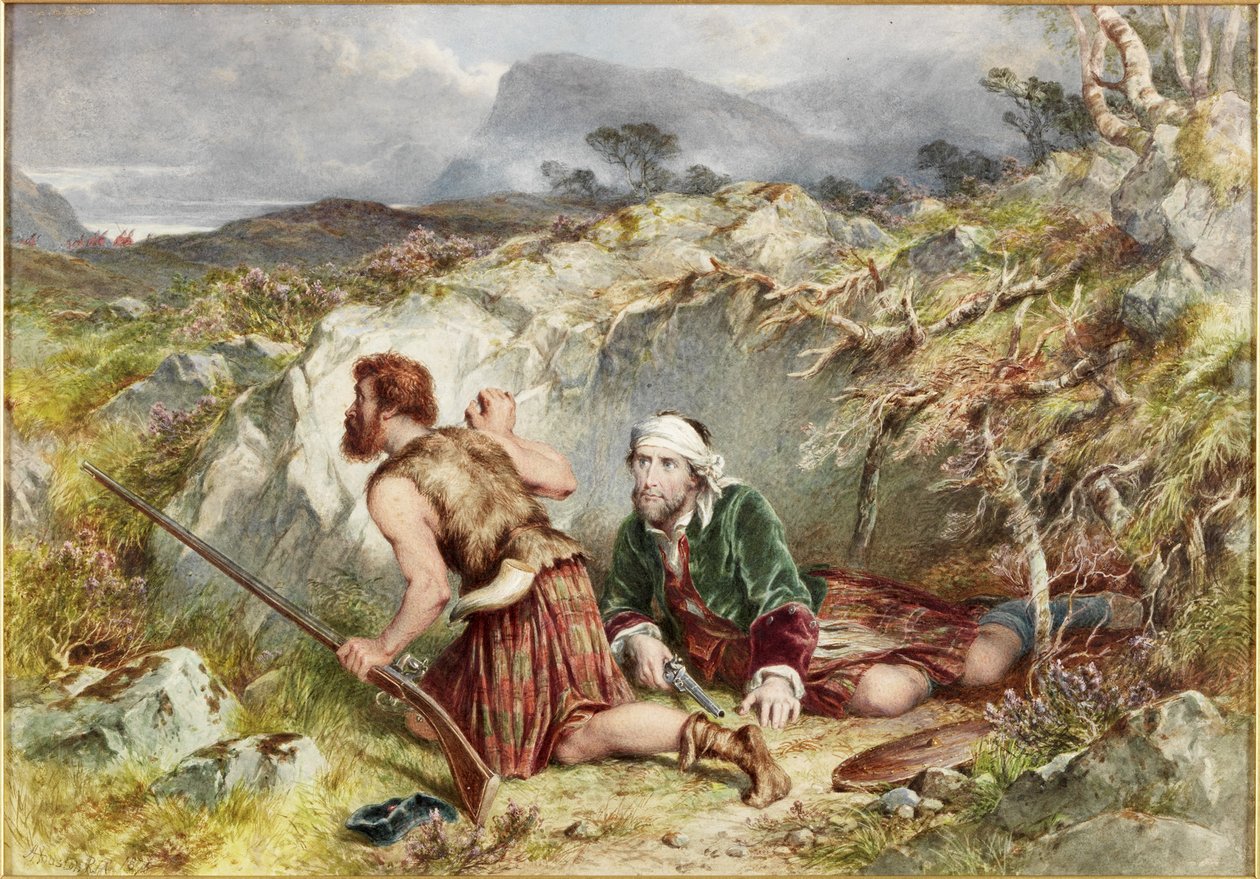 Uciekinierzy z Culloden (akwarela i kolor nadwozia na pokładzie) autorstwa John Adam P. Houston