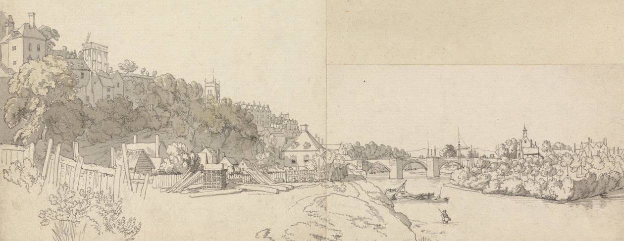 Miasto widziane z brzegu rzeki autorstwa John Alexander Gresse