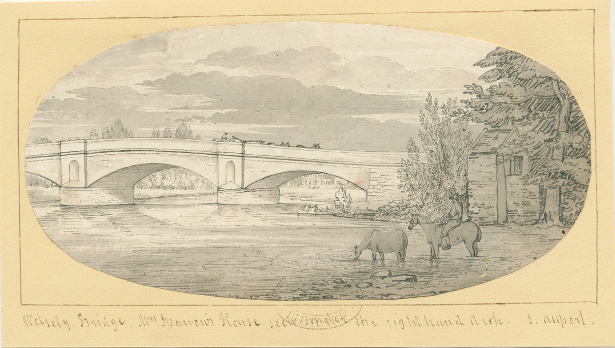 Wolseley Bridge: rysunek długopisem i płukaniem, bd [1799-1854] (rysunek) autorstwa John Allport