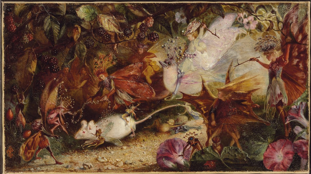 Pogoń za białą myszą autorstwa John Anster Fitzgerald