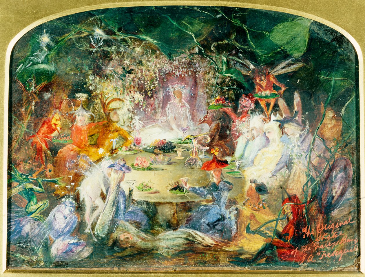 Oryginalny szkic na Bankiet Wróżek autorstwa John Anster Fitzgerald