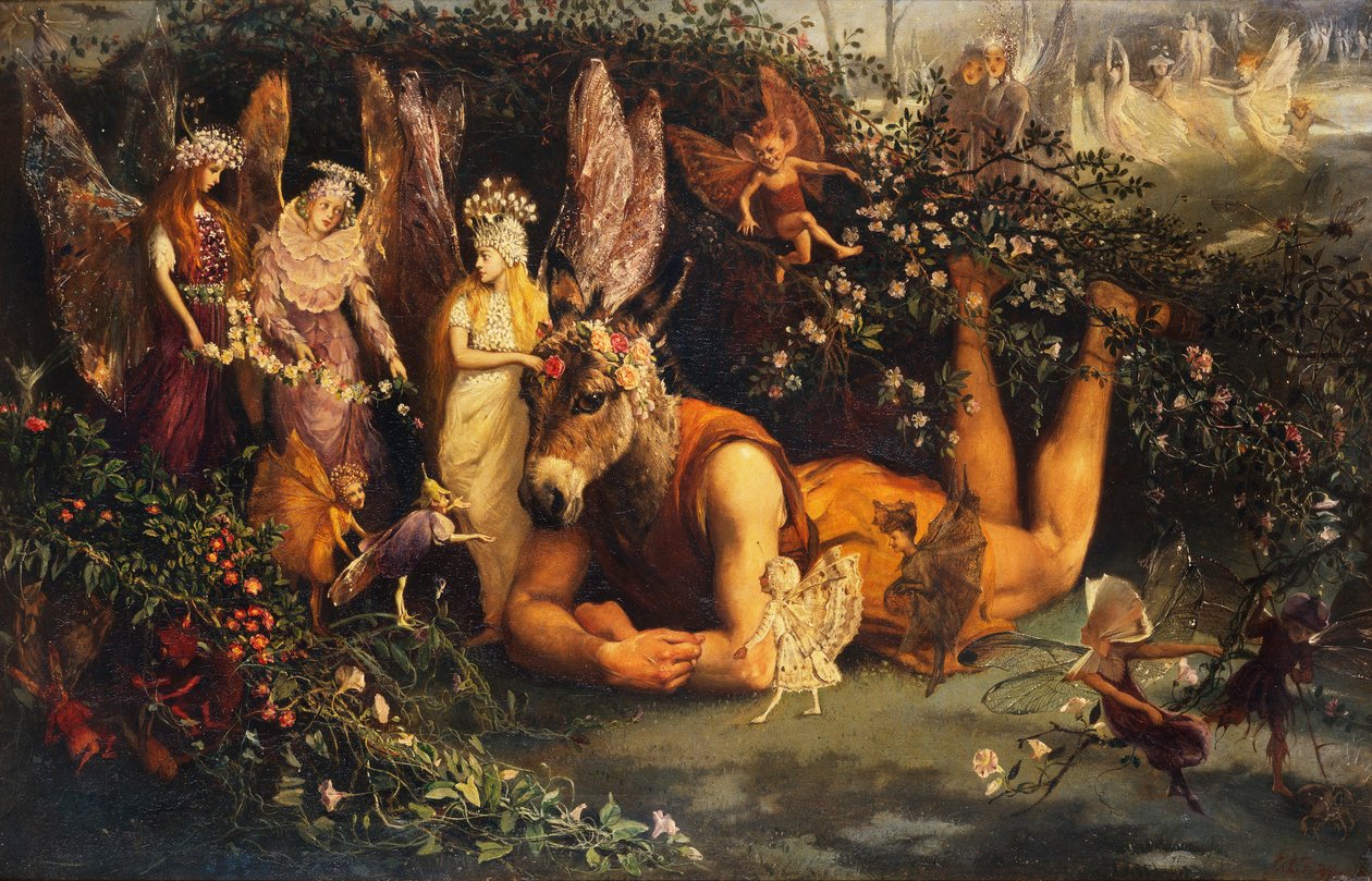 Titania and Bottom, ze Snu nocy letniej autorstwa John Anster Fitzgerald
