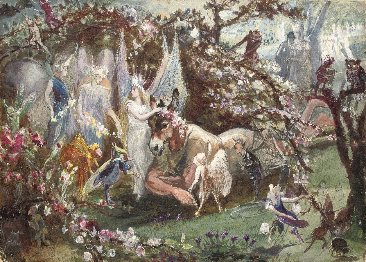 Titania and Bottom z „Snu nocy letniej” Williama Szekspira, autorstwa John Anster Fitzgerald