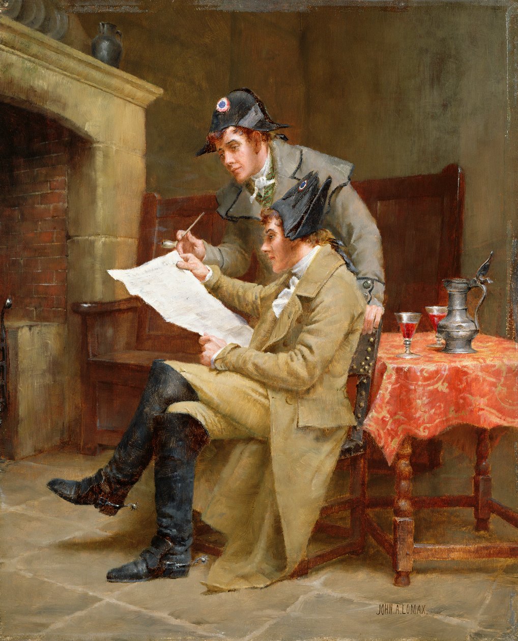 Wiadomości z armii, ok. 1900 r. (olej na desce) autorstwa John Arthur Lomax