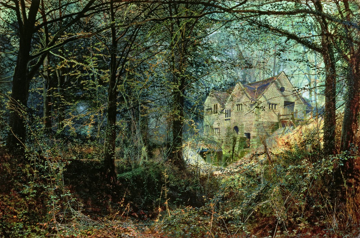 Jesienna Chwała: Stary Młyn autorstwa John Atkinson Grimshaw