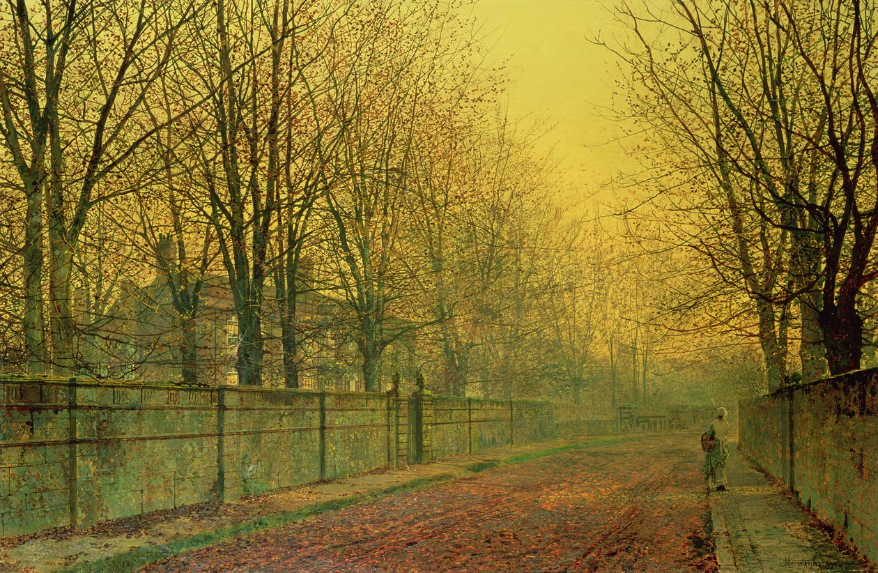 W złotym blasku jesieni, 1884 autorstwa John Atkinson Grimshaw