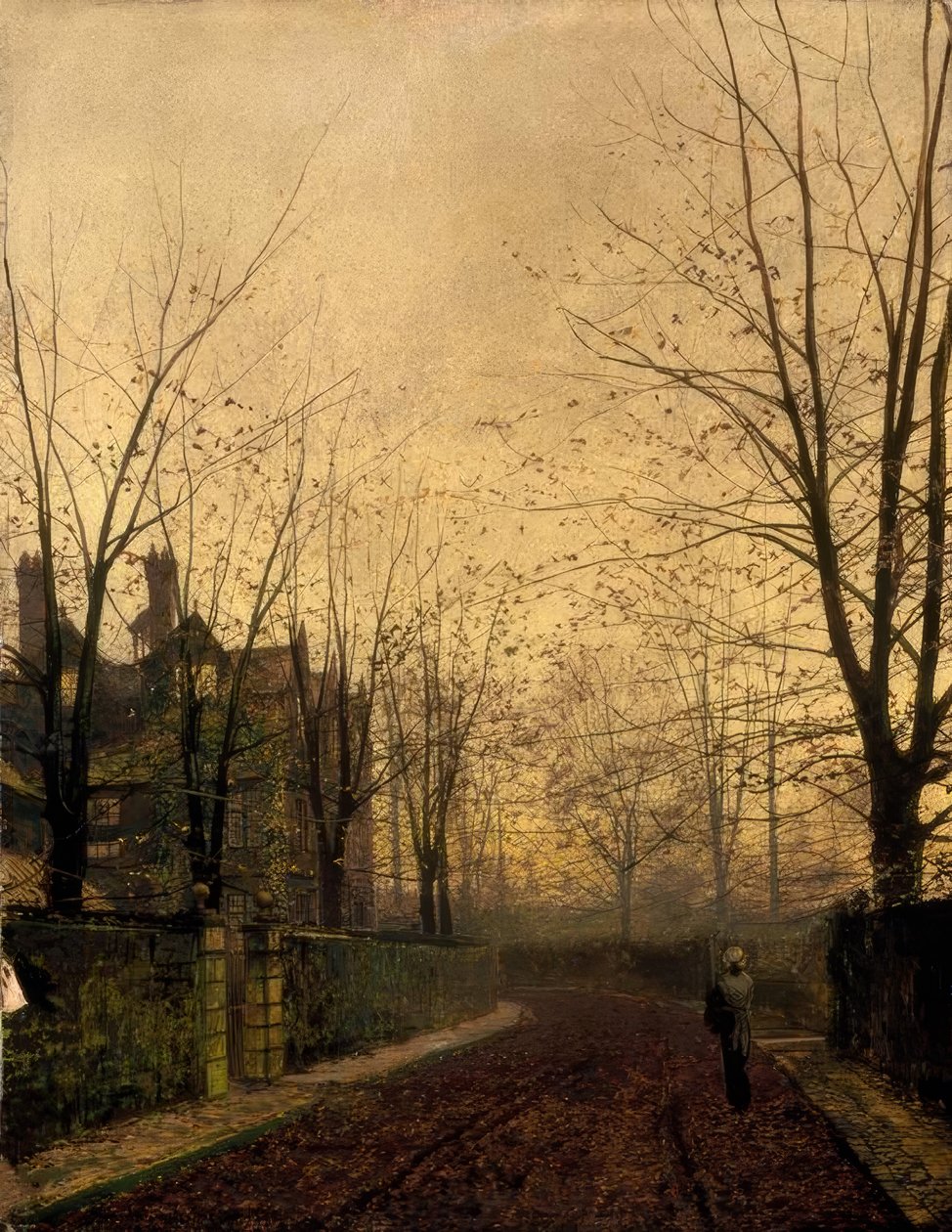 J.A.Grimshaw, Złoto jesieni / Gemälde, 1882 autorstwa John Atkinson Grimshaw