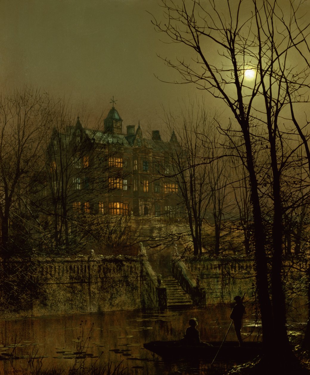 Stara Hala w Knostropie, Leeds autorstwa John Atkinson Grimshaw