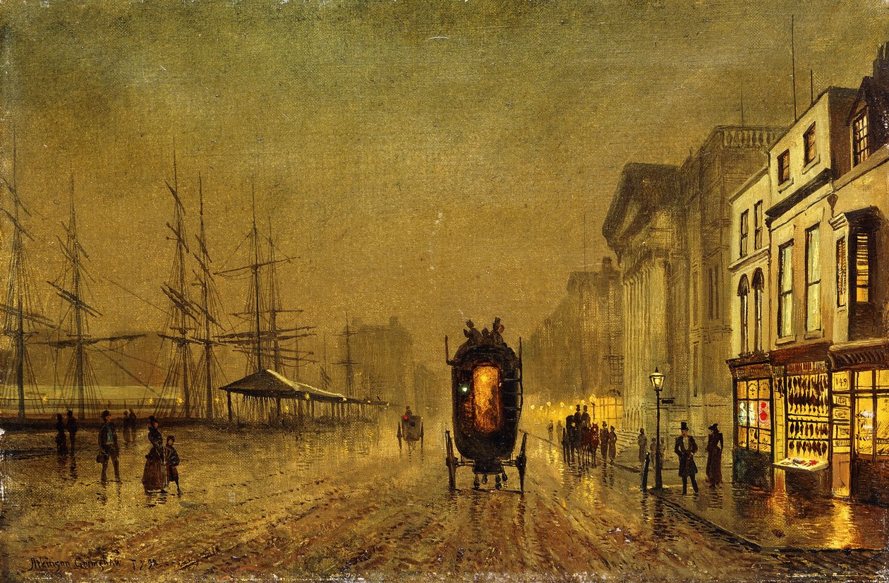 Doki w Liverpoolu, autorstwa John Atkinson Grimshaw